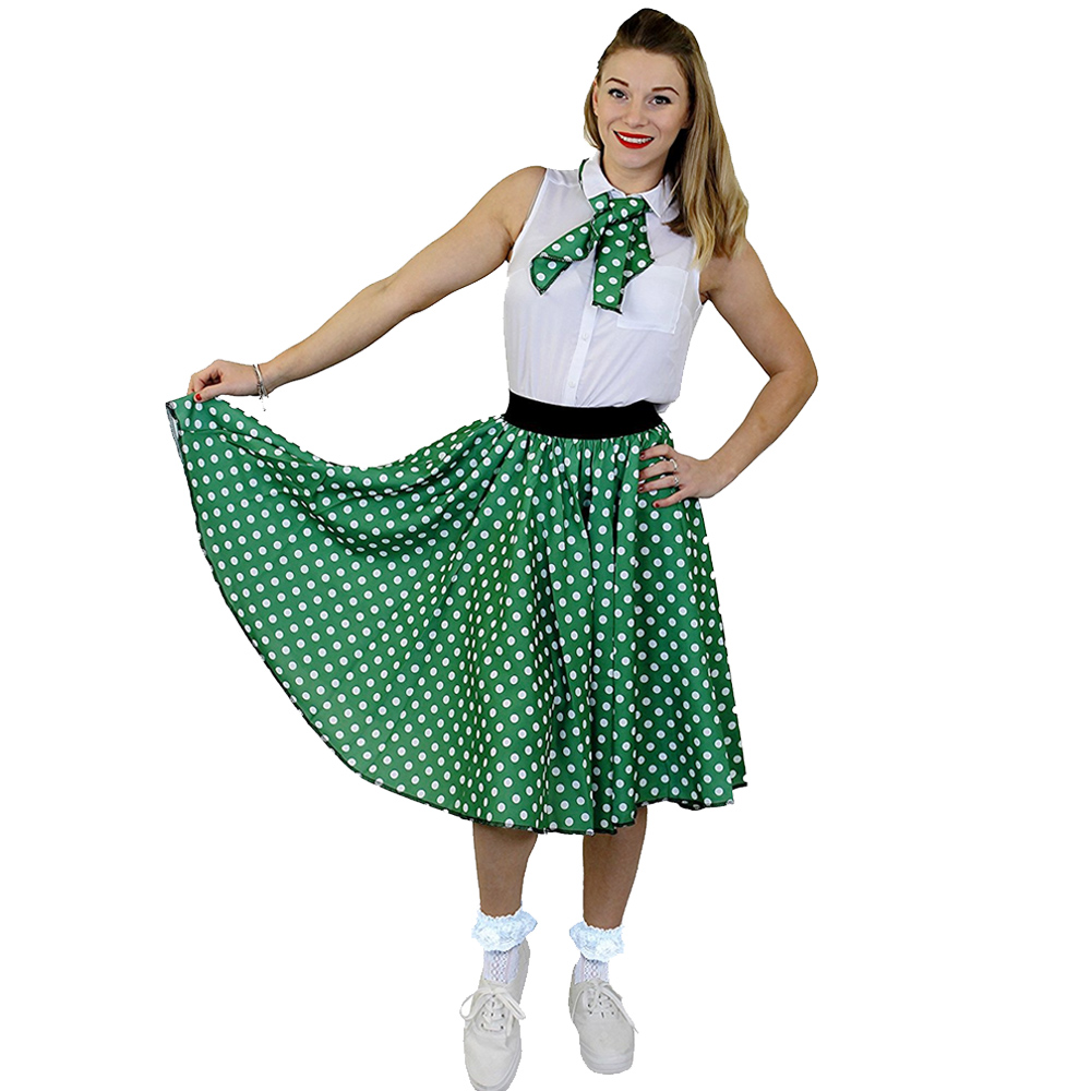 green dress with white spots