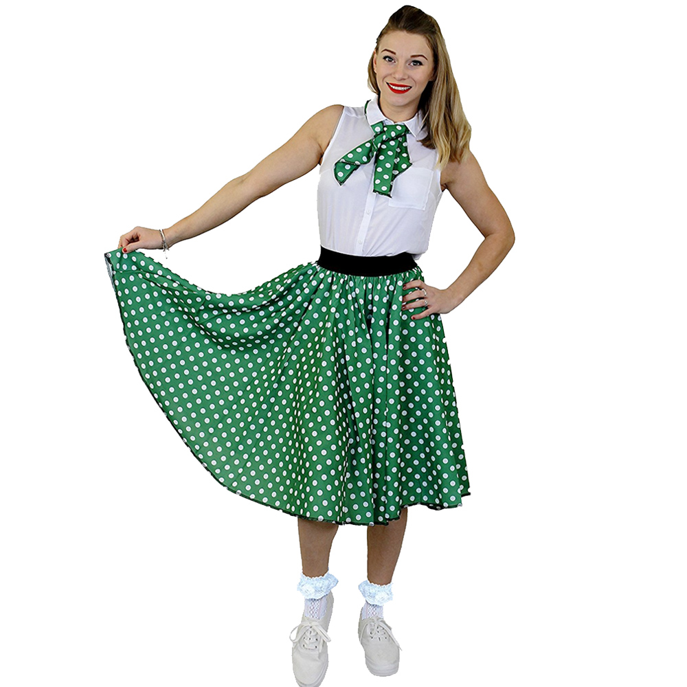 green dress white spots